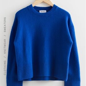 & Other Stories Royal Blue Crew Neck Sweater